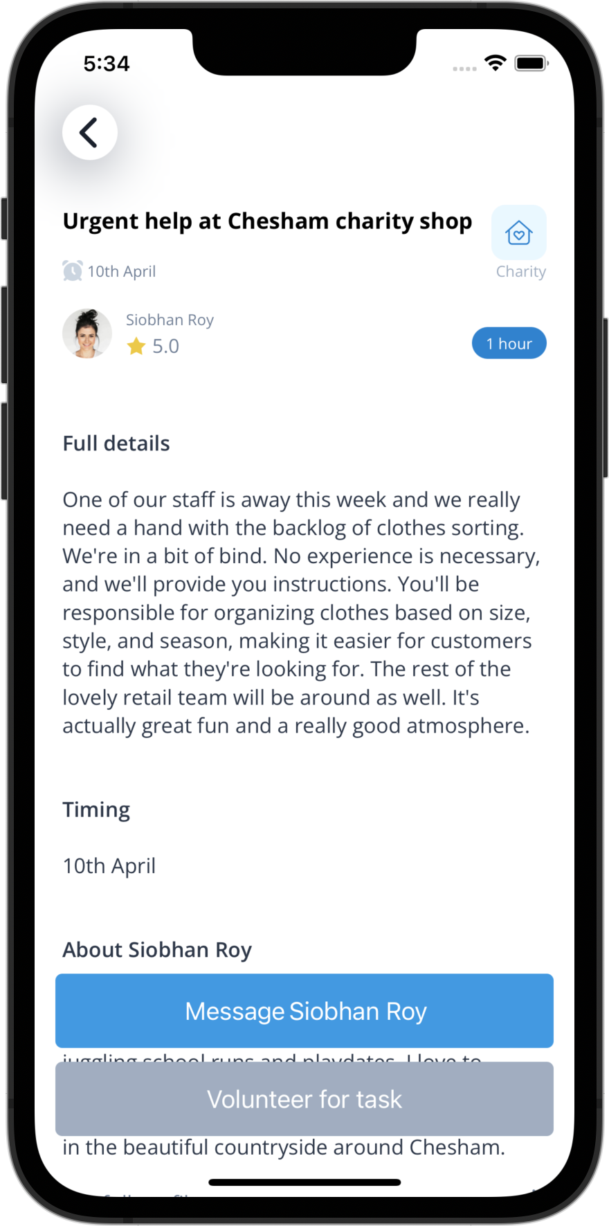 iPhone Screenshot of Task